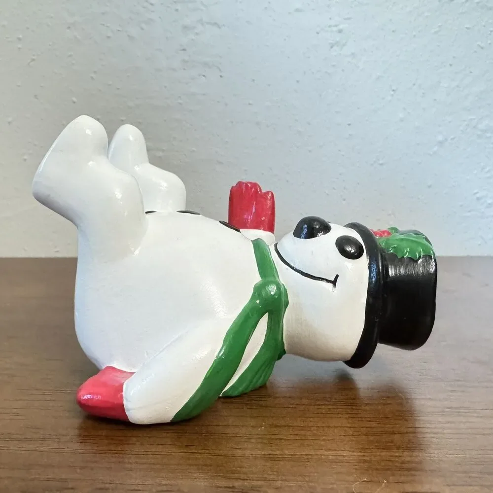 Vintage Arnels Ceramic Tumbling Snowmen Set Of 4 - 1987 Mold
